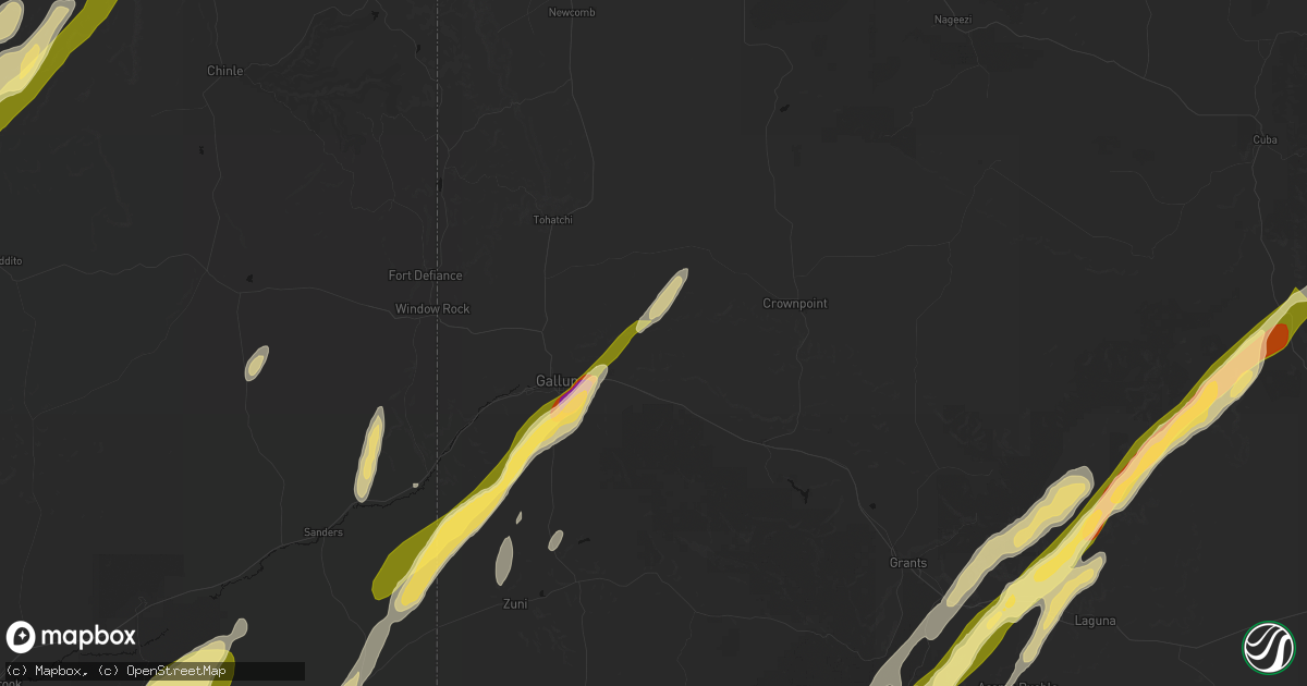 Hail map in Church Rock, NM on October 22, 2026