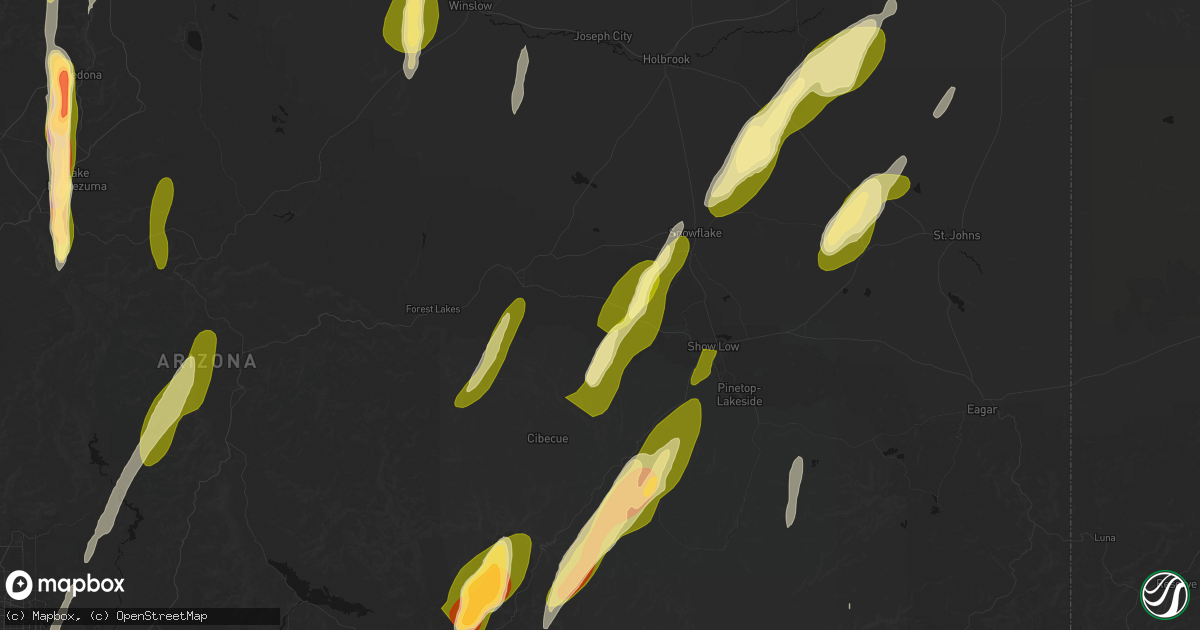 Hail map in Clay Springs, AZ on October 22, 2026