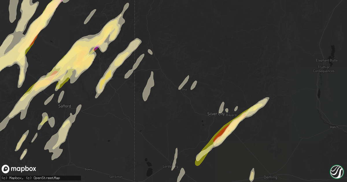 Hail map in Cliff, NM on October 22, 2026