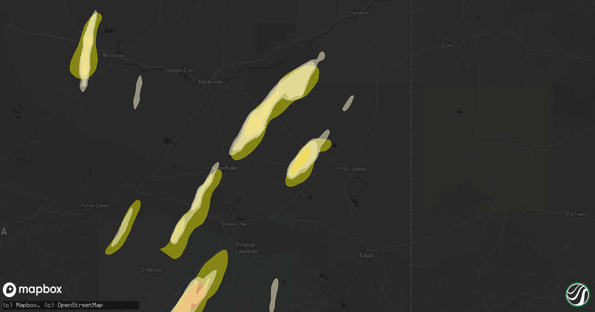 Hail map in Concho, AZ on October 22, 2026