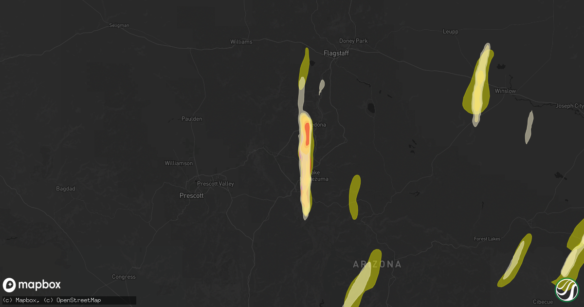 Hail map in Cornville, AZ on October 22, 2026