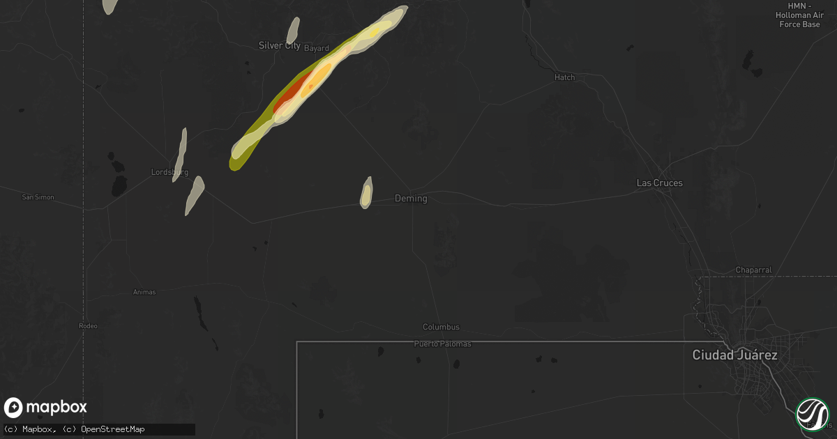 Hail map in Deming, NM on October 22, 2026