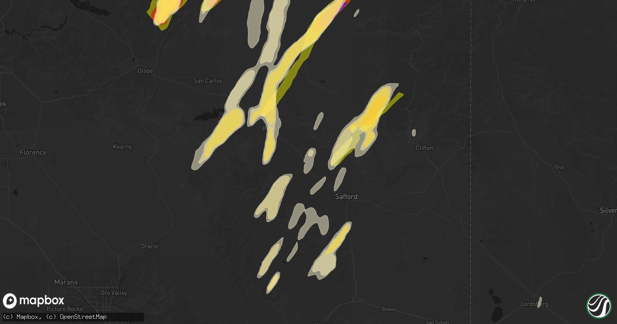 Hail map in Eden, AZ on October 22, 2026