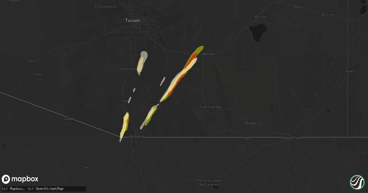 Hail map in Elgin, AZ on October 22, 2026