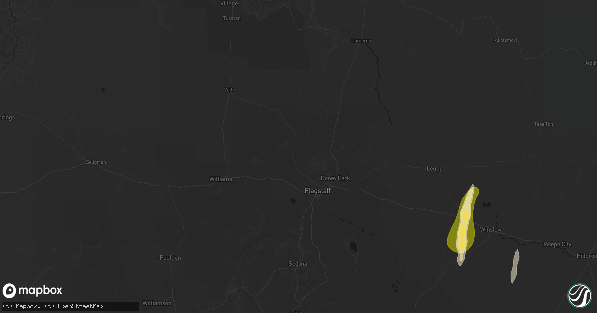 Hail map in Flagstaff, AZ on October 22, 2026
