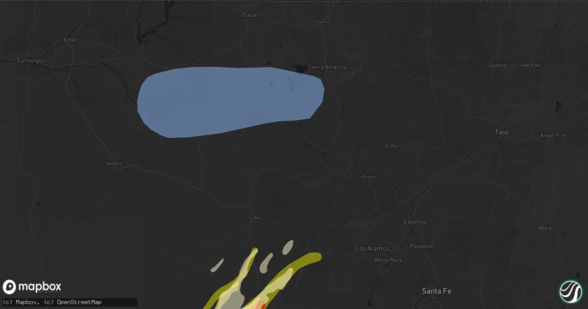 Hail map in Gallina, NM on October 22, 2026