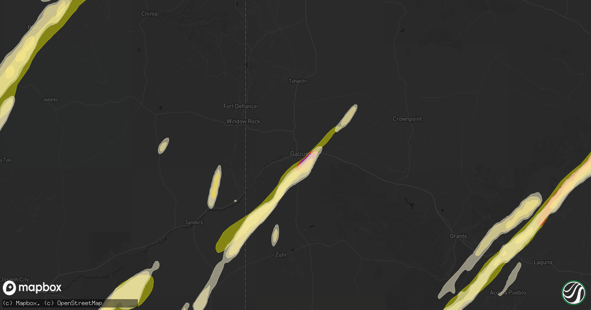 Hail map in Gallup, NM on October 22, 2026