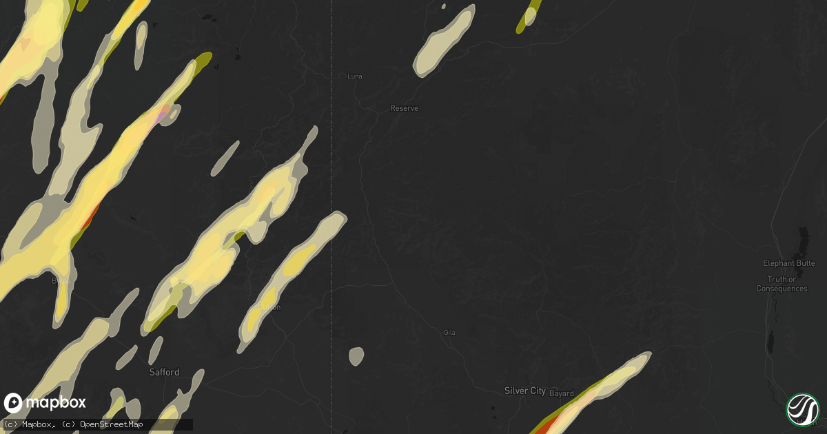 Hail map in Glenwood, NM on October 22, 2026