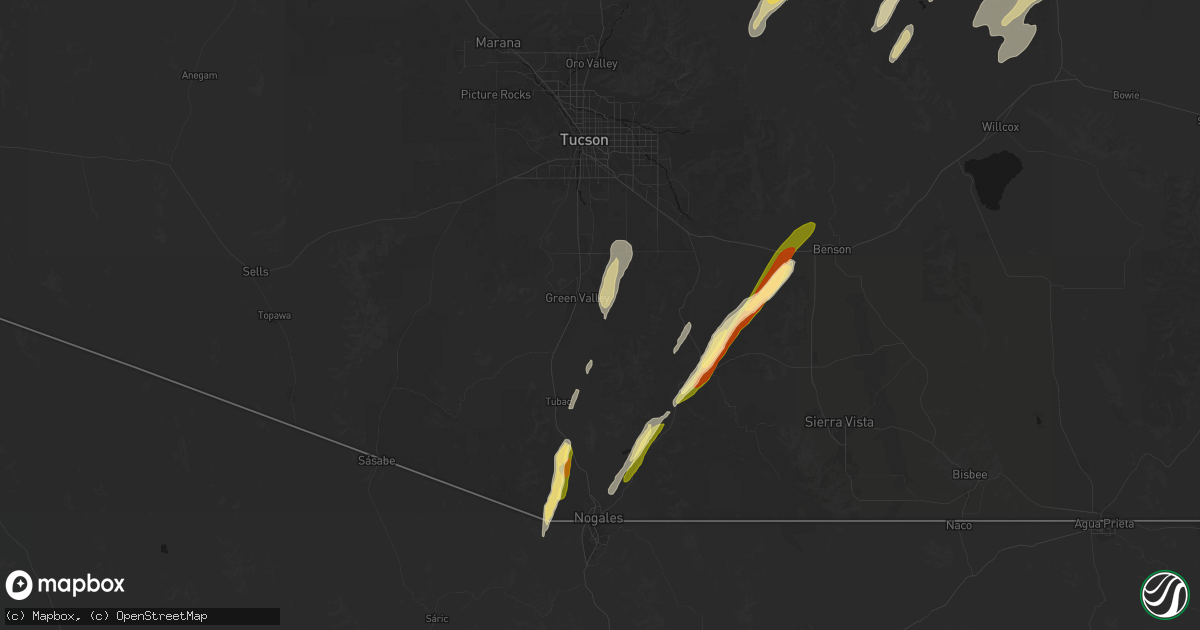 Hail map in Green Valley, AZ on October 22, 2026