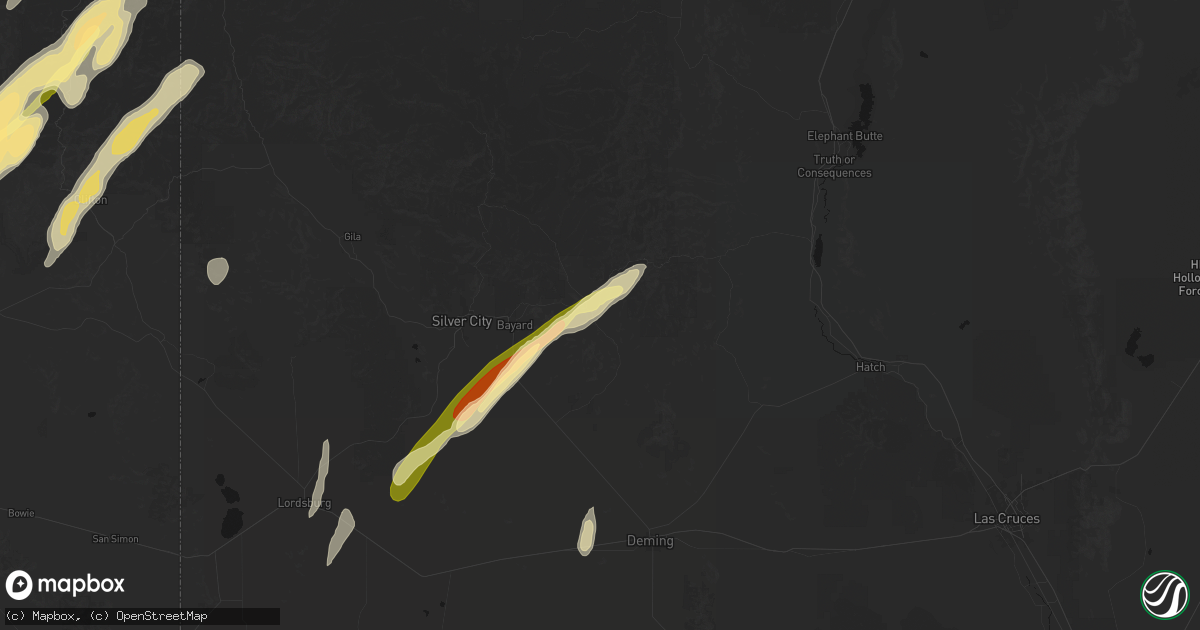Hail map in Hanover, NM on October 22, 2026