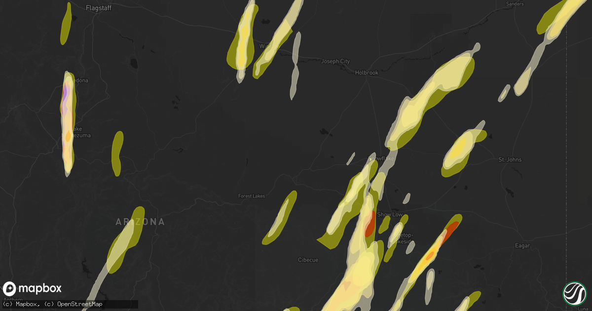 Hail map in Heber, AZ on October 22, 2026