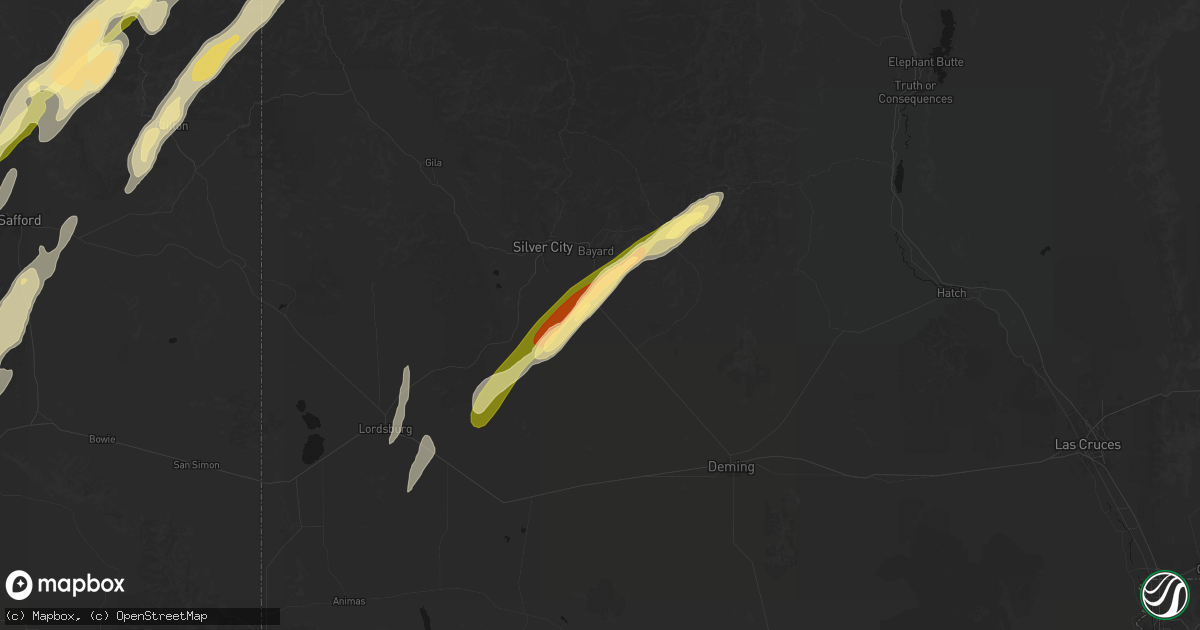 Hail map in Hurley, NM on October 22, 2026