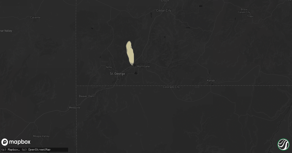 Hail map in Hurricane, UT on October 22, 2026
