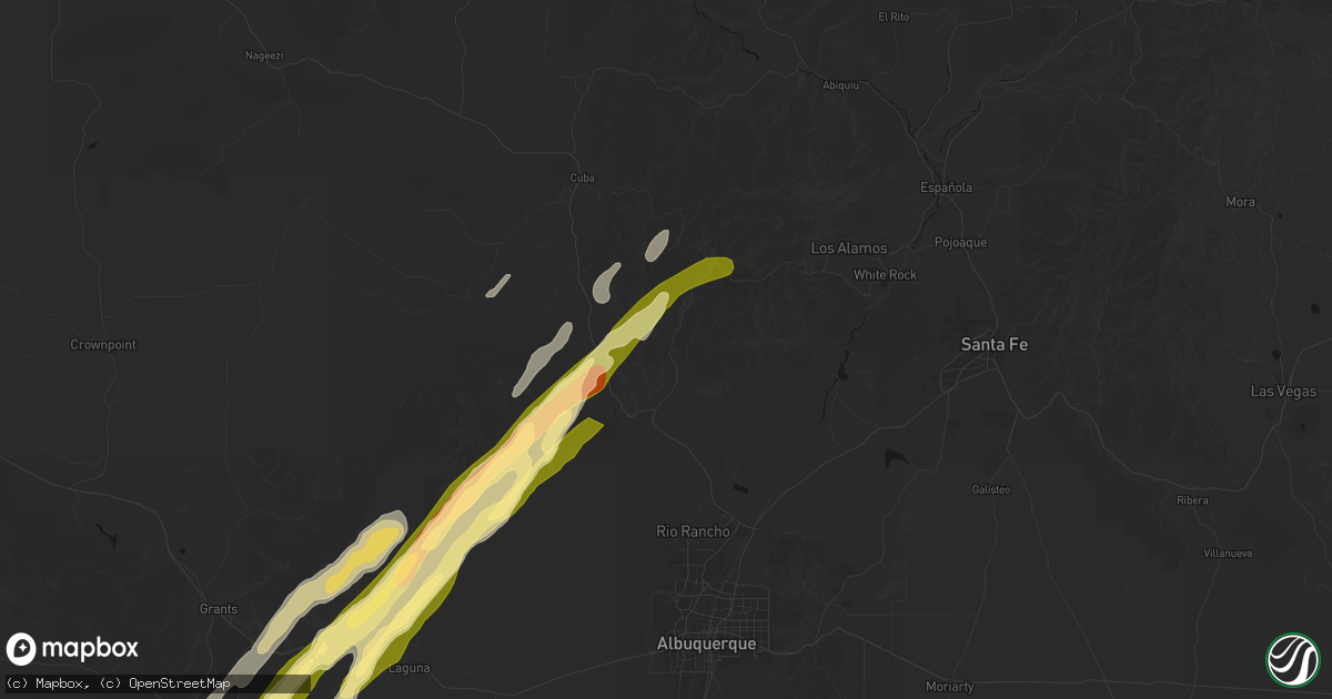 Hail map in Jemez Pueblo, NM on October 22, 2026