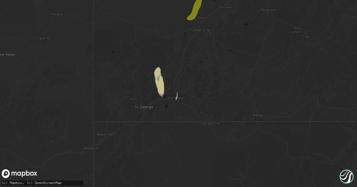 Hail map in La Verkin, UT on October 22, 2026