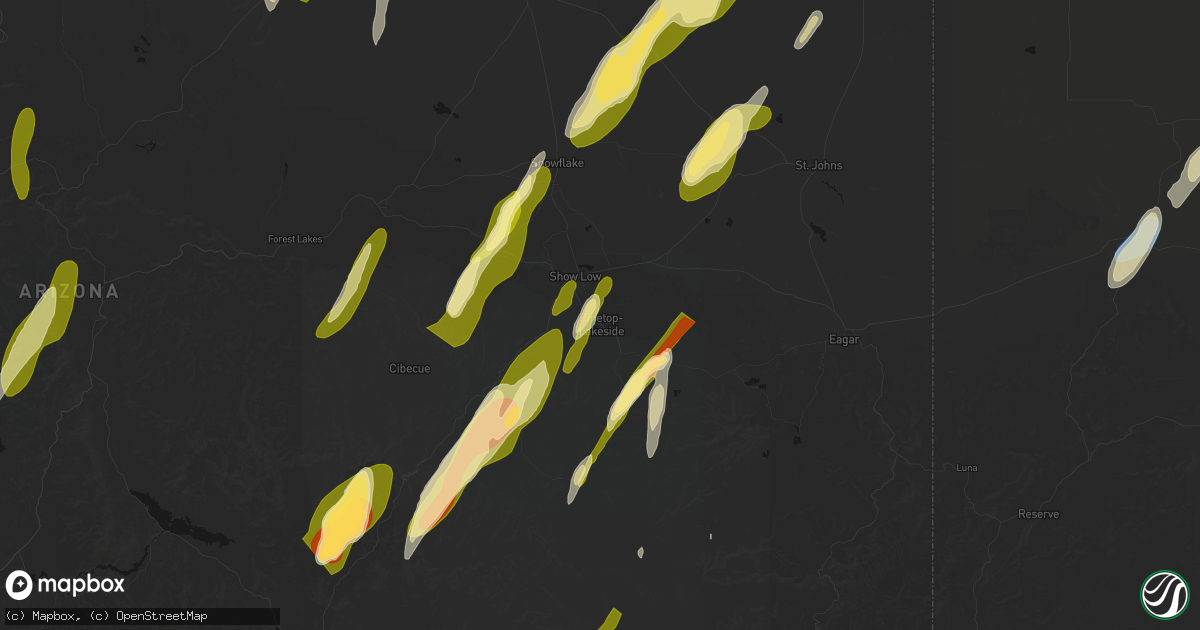 Hail map in Lakeside, AZ on October 22, 2026