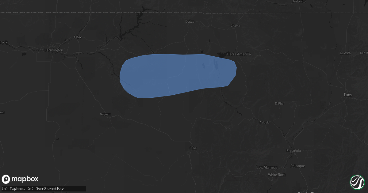 Hail map in Lindrith, NM on October 22, 2026