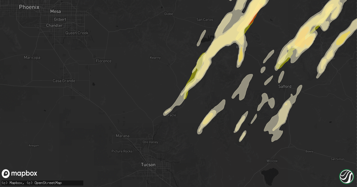 Hail map in Mammoth, AZ on October 22, 2026