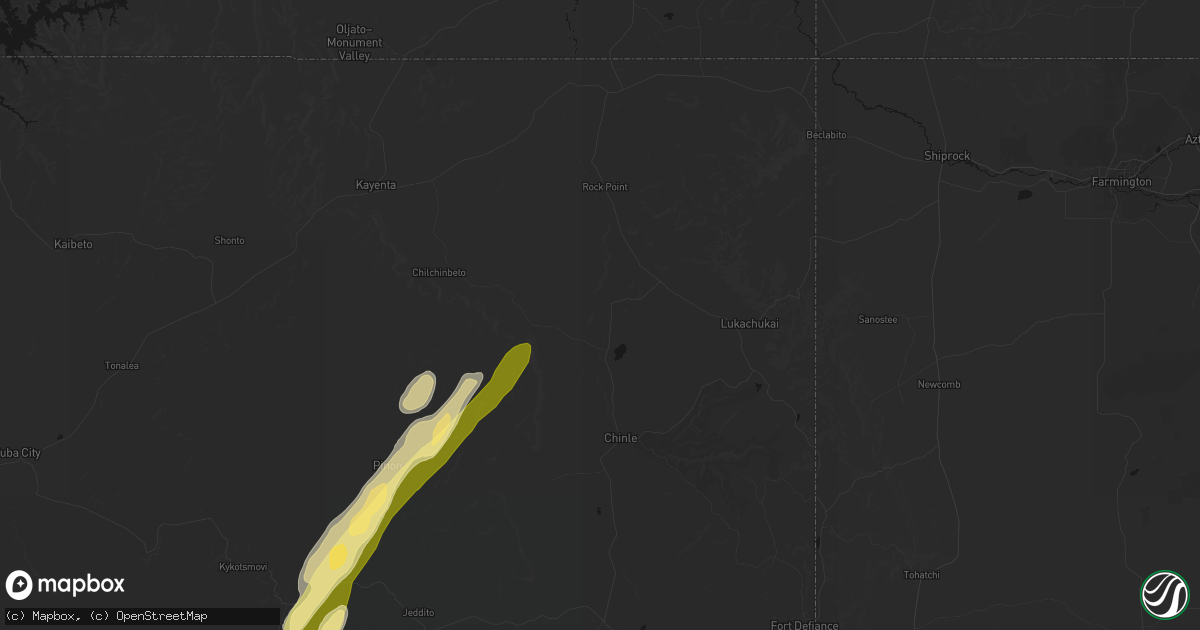 Hail map in Many Farms, AZ on October 22, 2026