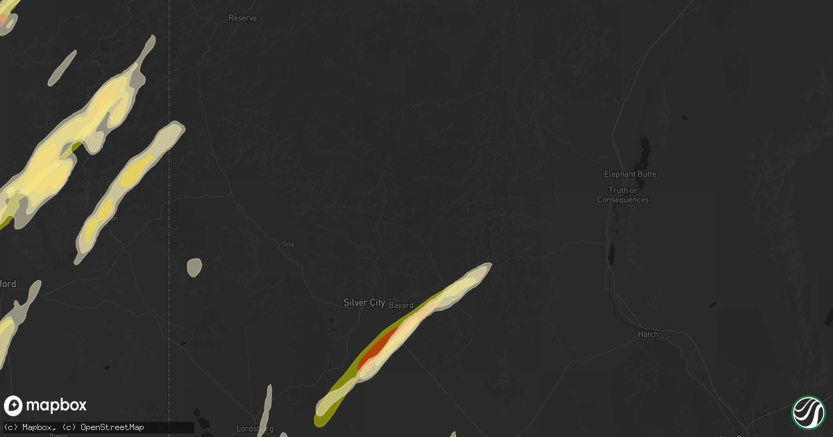 Hail map in Mimbres, NM on October 22, 2026