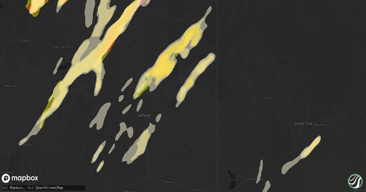 Hail map in Morenci, AZ on October 22, 2026