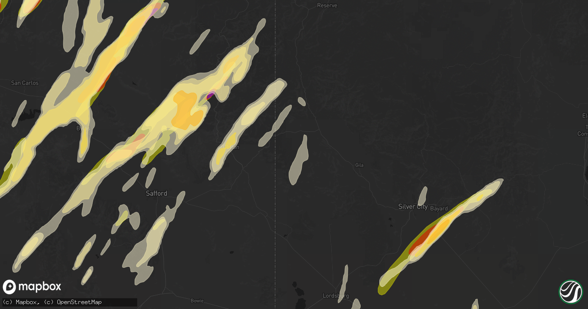 Hail map in Mule Creek, NM on October 22, 2026