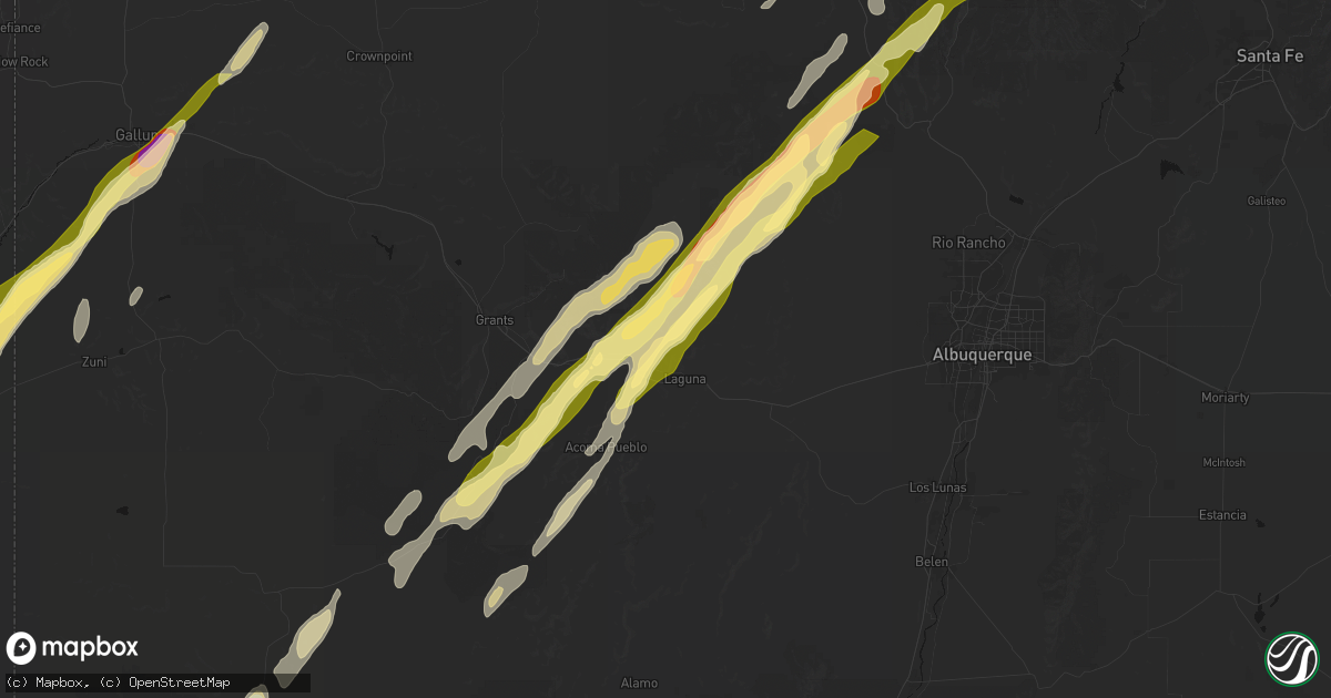 Hail map in New Laguna, NM on October 22, 2026