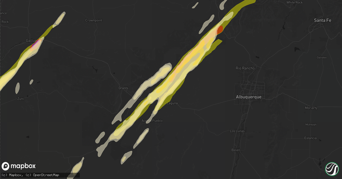 Hail map in Paguate, NM on October 22, 2026