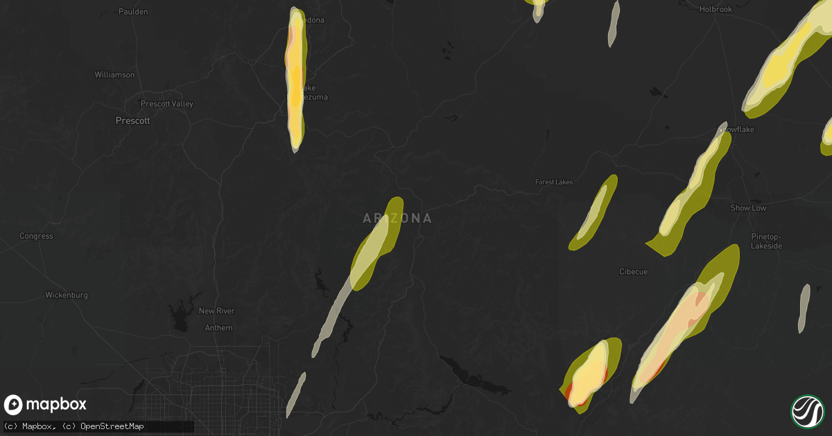 Hail map in Payson, AZ on October 22, 2026