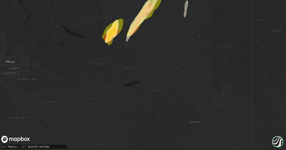 Hail map in Peridot, AZ on October 22, 2026