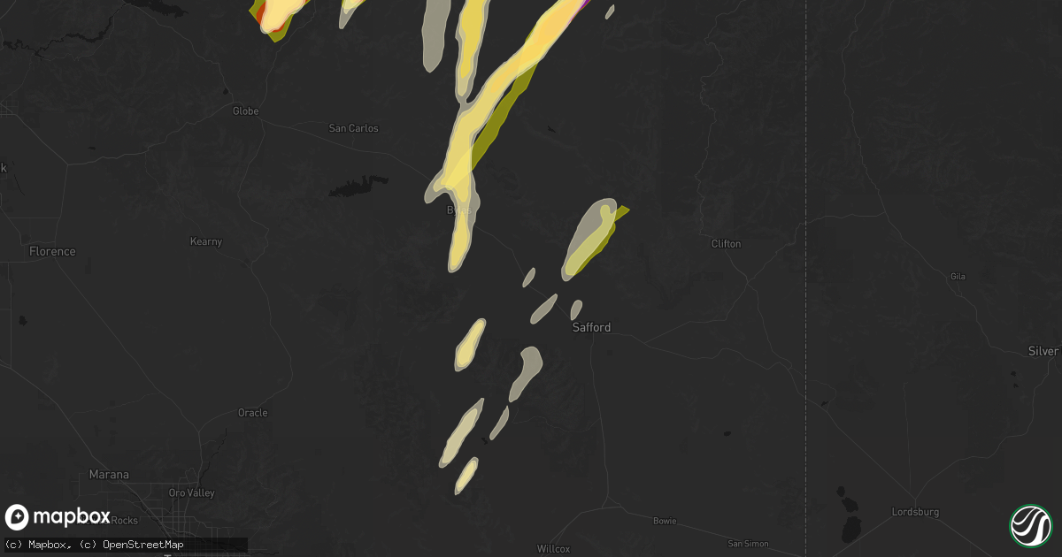 Hail map in Pima, AZ on October 22, 2026