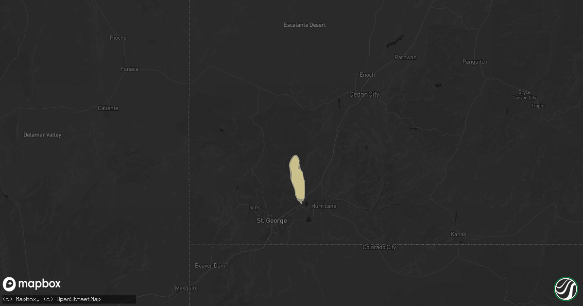 Hail map in Pine Valley, UT on October 22, 2026