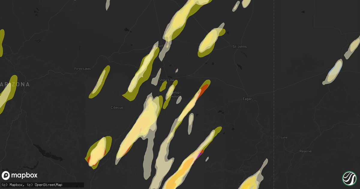 Hail map in Pinetop, AZ on October 22, 2026
