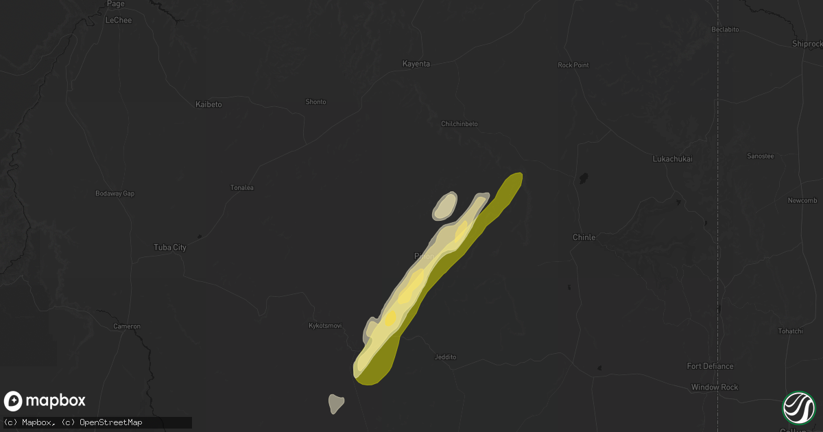 Hail map in Pinon, AZ on October 22, 2026