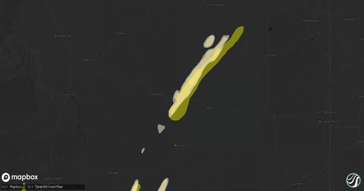 Hail map in Polacca, AZ on October 22, 2026