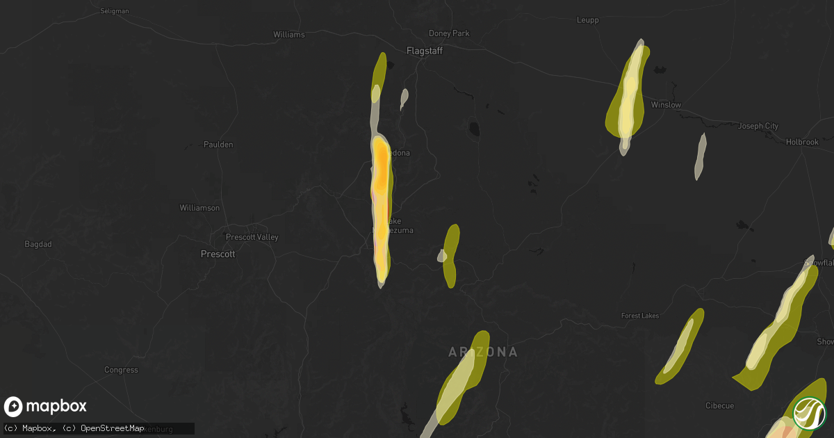 Hail map in Rimrock, AZ on October 22, 2026