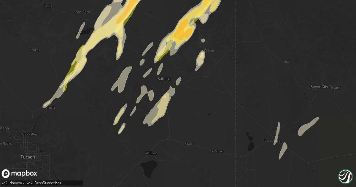 Hail map in Safford, AZ on October 22, 2026