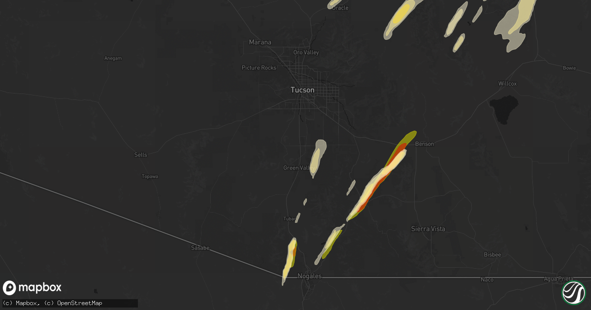 Hail map in Sahuarita, AZ on October 22, 2026