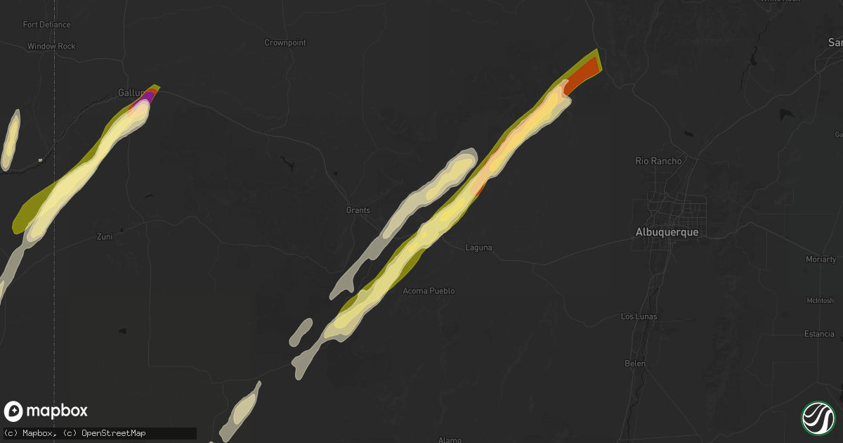 Hail map in San Fidel, NM on October 22, 2026