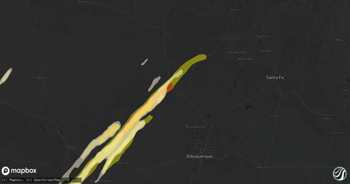 Hail map in San Ysidro, NM on October 22, 2026