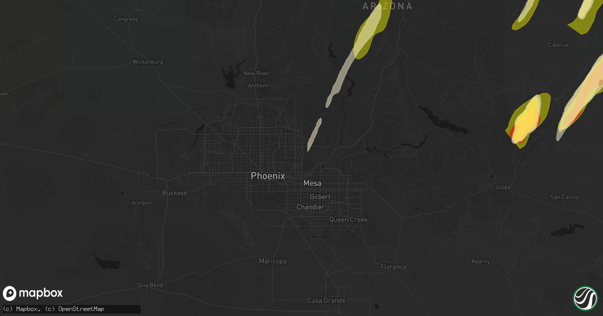 Hail map in Scottsdale, AZ on October 22, 2026