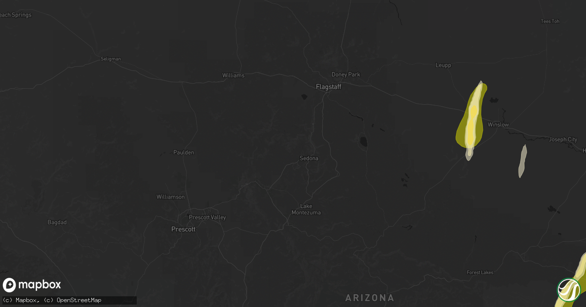 Hail map in Sedona, AZ on October 22, 2026