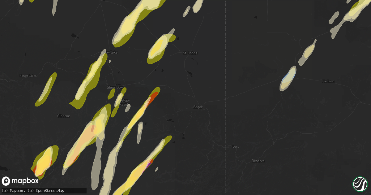 Hail map in Springerville, AZ on October 22, 2026
