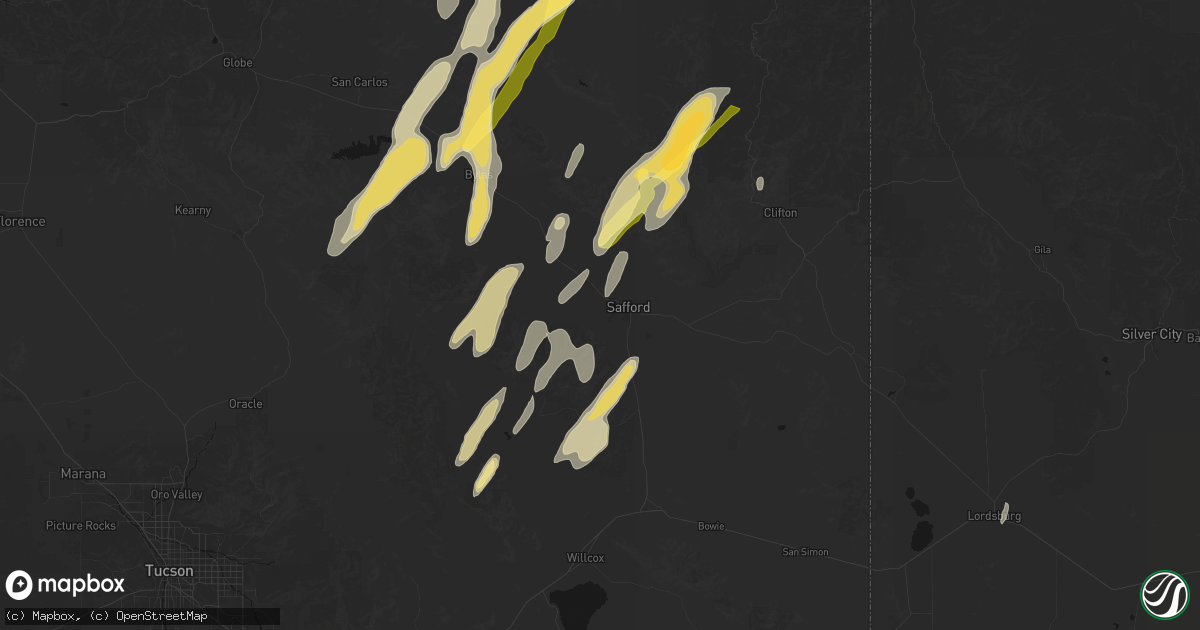 Hail map in Thatcher, AZ on October 22, 2026