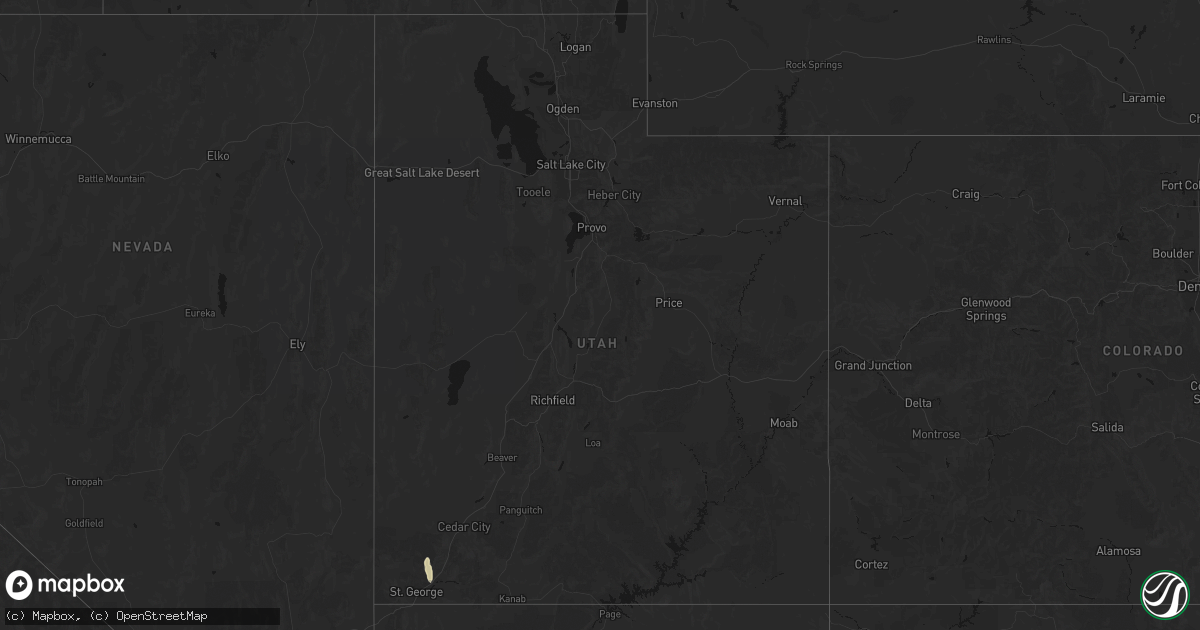 Hail map in Utah on October 22, 2026