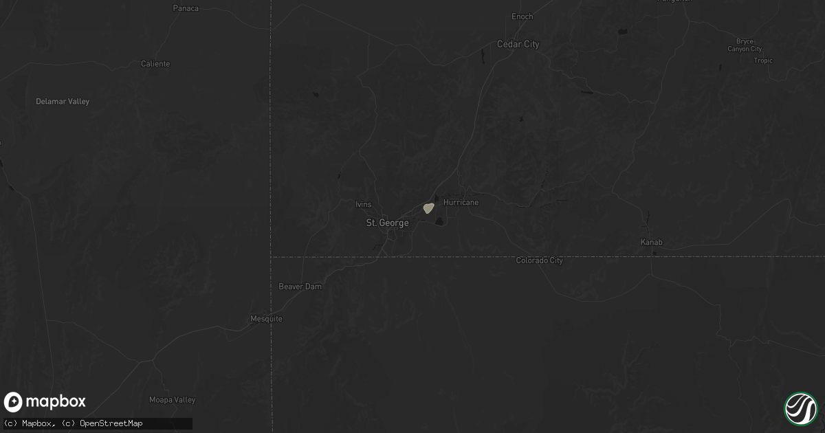 Hail map in Washington, UT on October 22, 2026