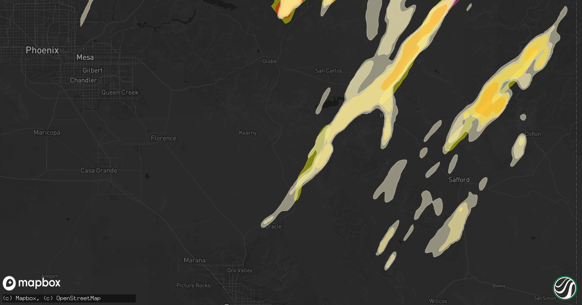 Hail map in Winkelman, AZ on October 22, 2026