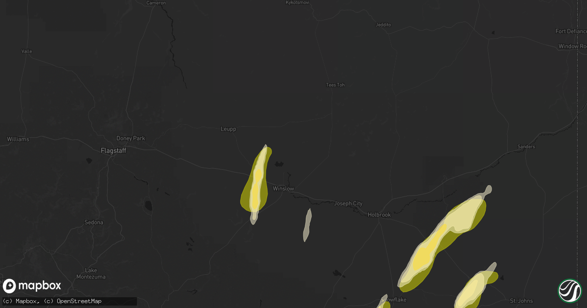 Hail map in Winslow, AZ on October 22, 2026