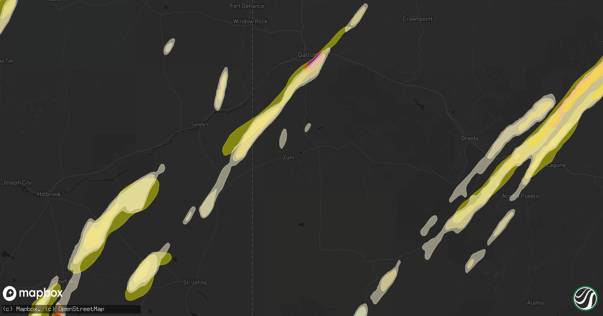 Hail map in Zuni, NM on October 22, 2026