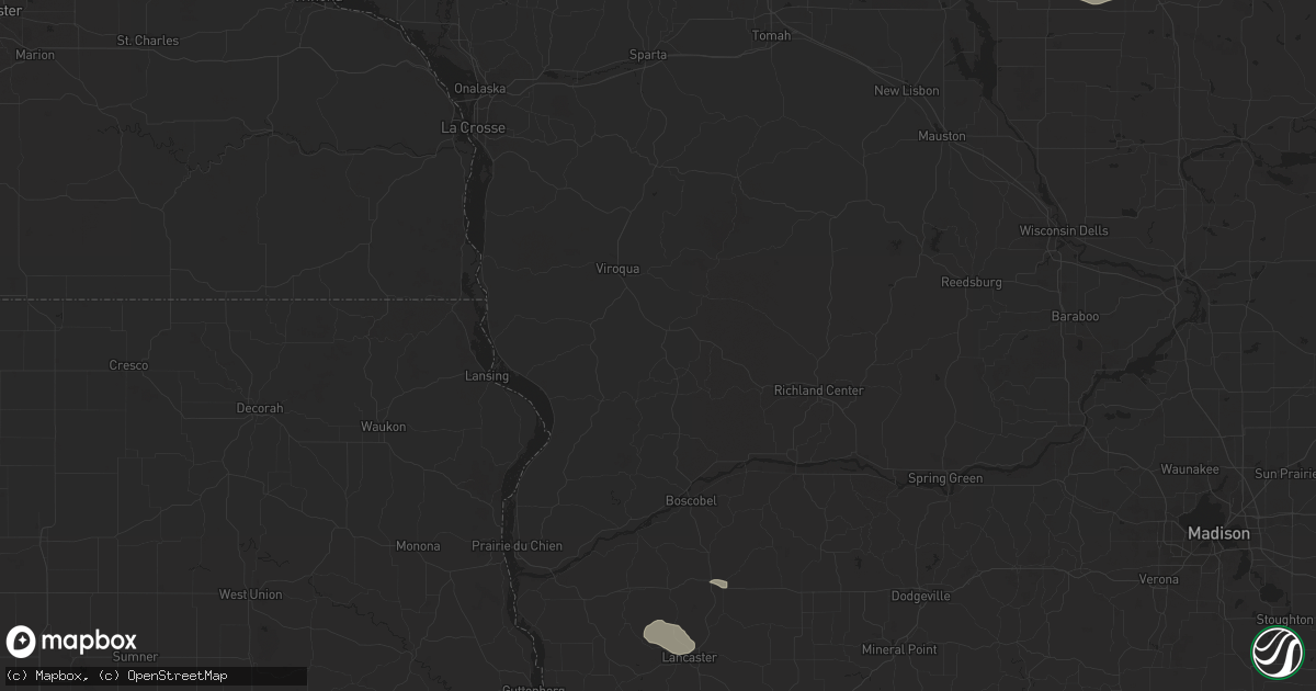Hail map in Necedah, WI on October 23, 2011
